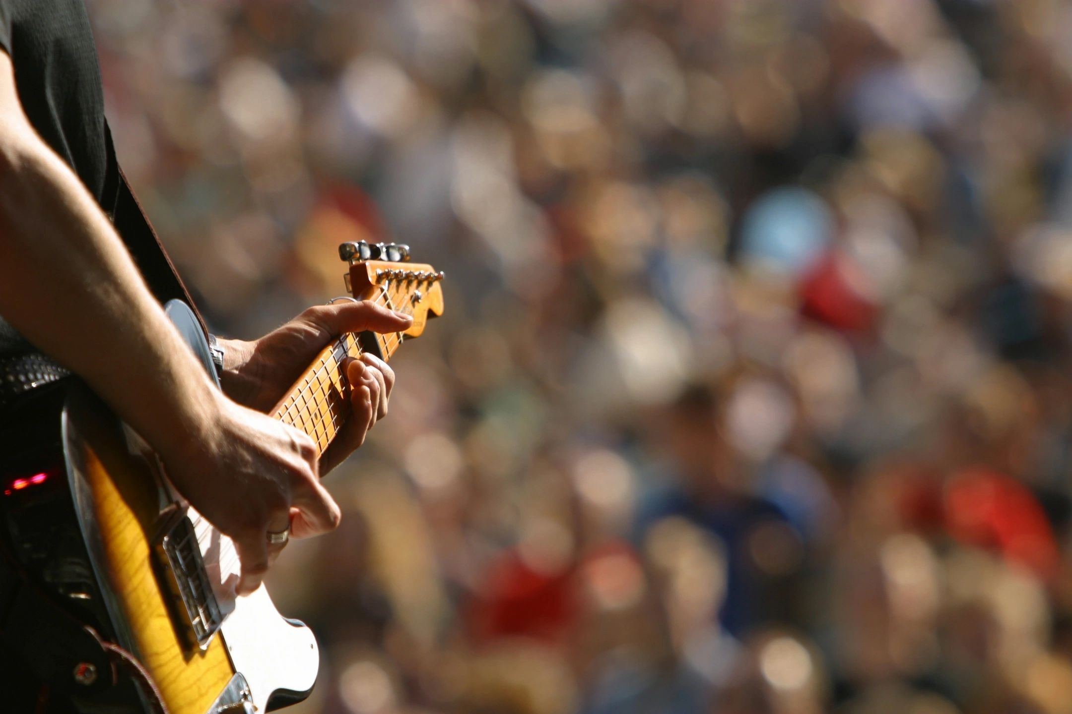 Guitarist performing live
